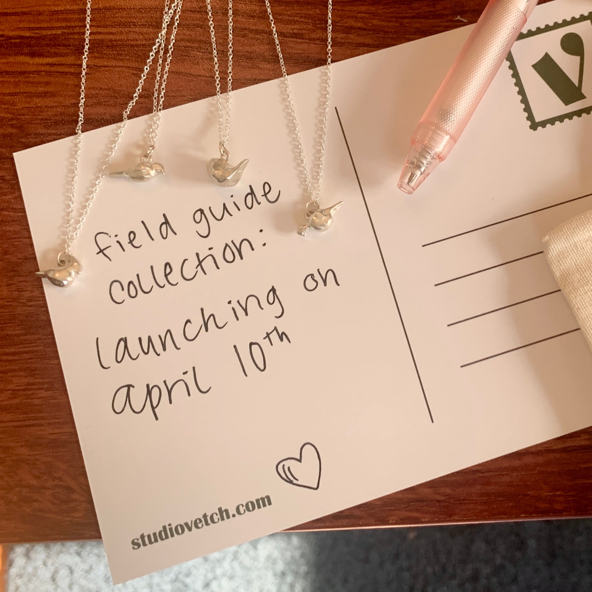 field guide collection launching on april 10th announcement card